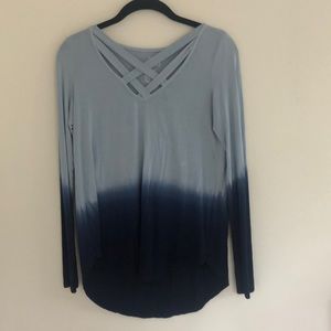 ombré long sleeve shirt